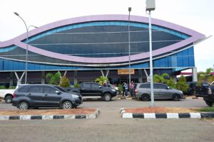 Parking area and arrival area of Domine Eduard Osok Airport Sorong